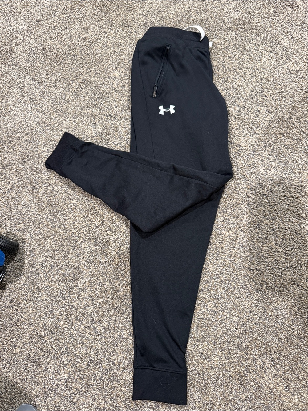 Under Armour Kids Black Athletic Joggers with White Logo